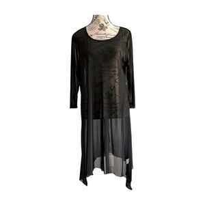 🕯 Asymmetrical Mesh Overlay Dress – Size XL (Papillon Blanc)